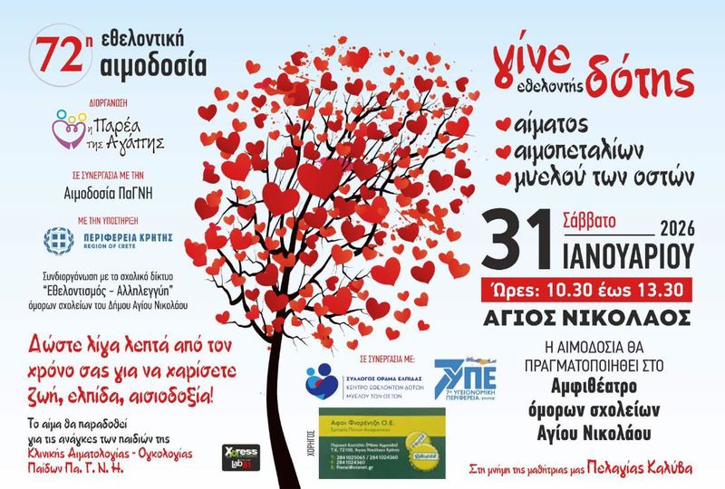 αφίσα εθελοντικής αιμοδοσίας